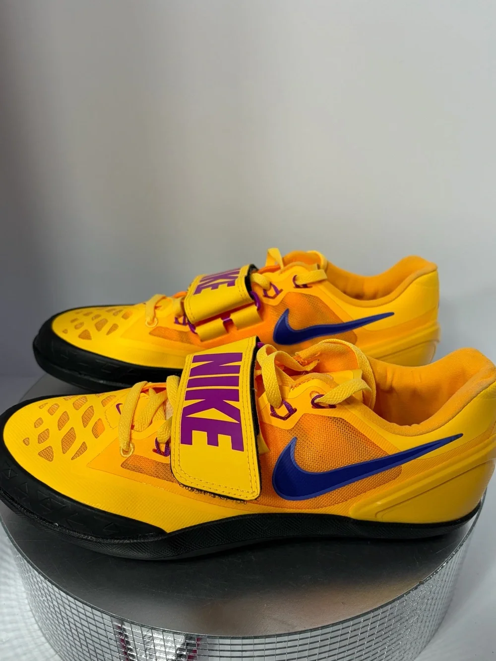 Nike Kids Yellow and Purple Hook-and-Loop Sneakers size 7 Youths new w/out box
